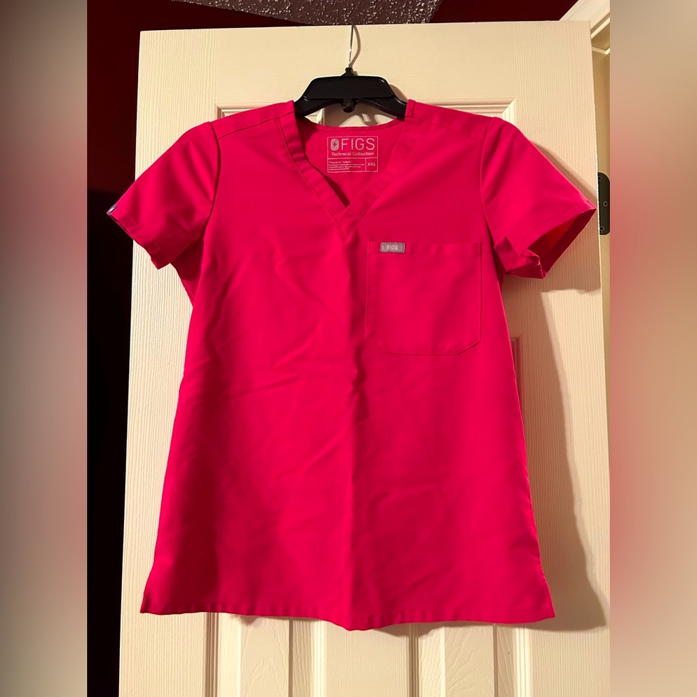 XXS Hot Pink Figs Catarina scrub top